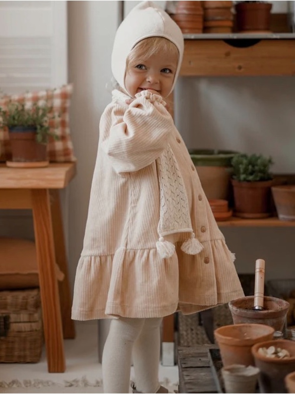 Organic Zoo - picnic dress in almond - New